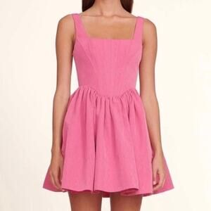 Staud Landscape Mini Dress In Lollipop Pink 8 NWT